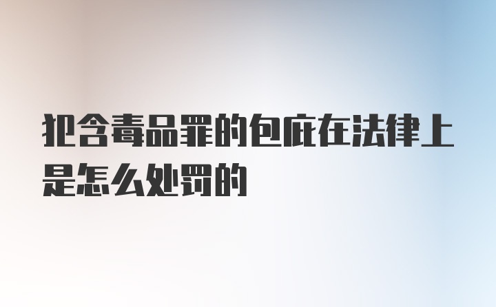 犯含毒品罪的包庇在法律上是怎么处罚的