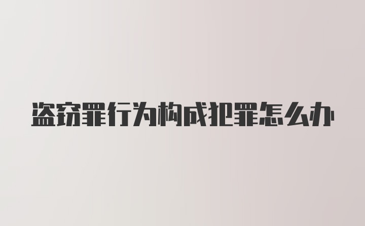 盗窃罪行为构成犯罪怎么办