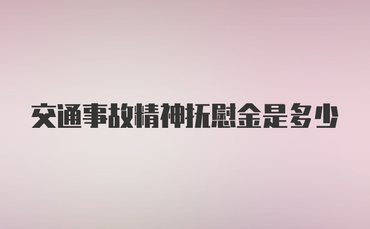 交通事故精神抚慰金是多少