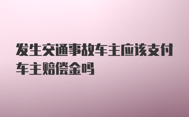 发生交通事故车主应该支付车主赔偿金吗