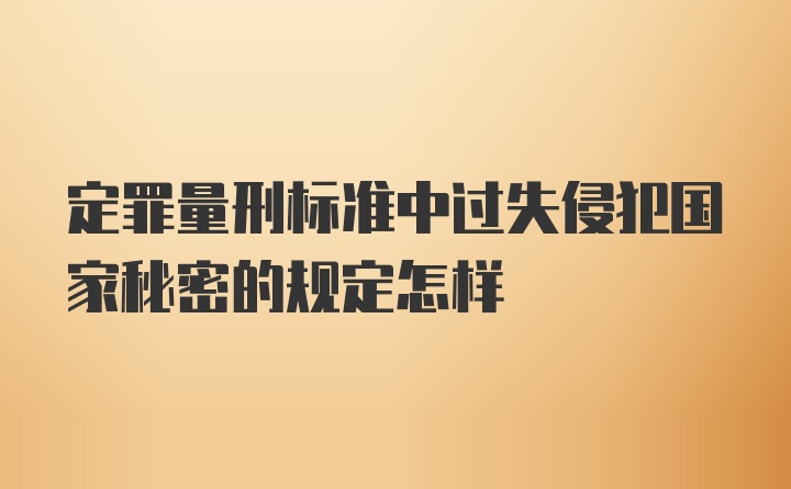 定罪量刑标准中过失侵犯国家秘密的规定怎样