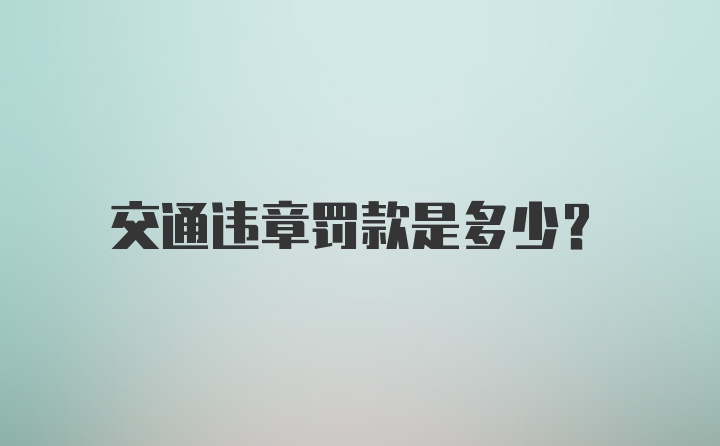 交通违章罚款是多少？