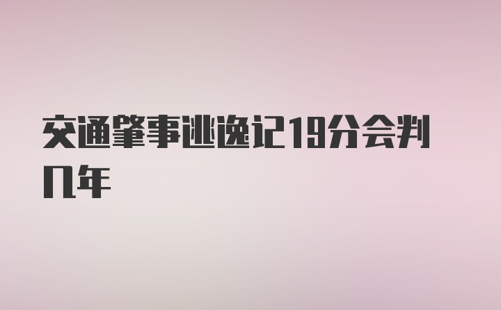 交通肇事逃逸记19分会判几年