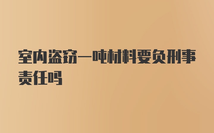 室内盗窃一吨材料要负刑事责任吗