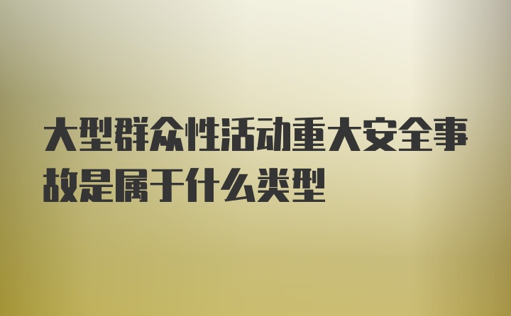 大型群众性活动重大安全事故是属于什么类型