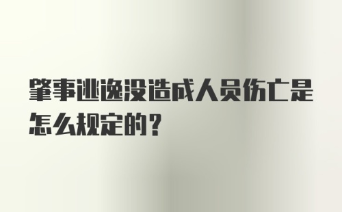 肇事逃逸没造成人员伤亡是怎么规定的？