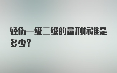 轻伤一级二级的量刑标准是多少？