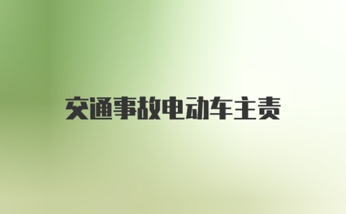 交通事故电动车主责