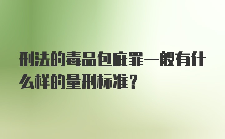 刑法的毒品包庇罪一般有什么样的量刑标准？