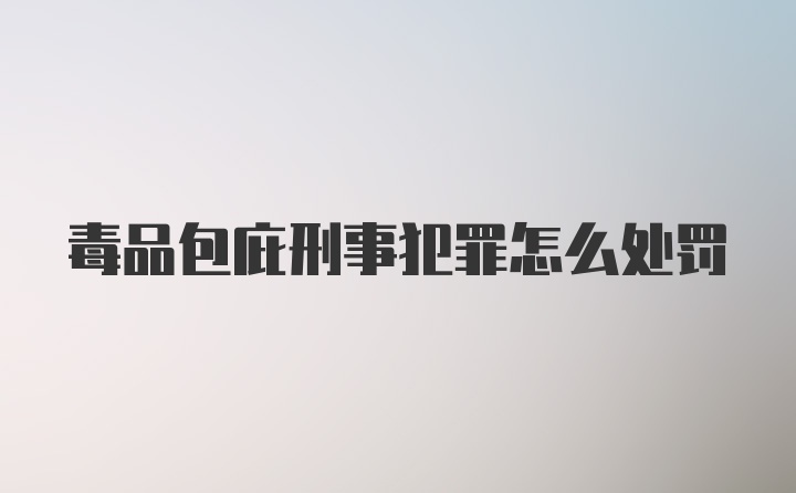 毒品包庇刑事犯罪怎么处罚