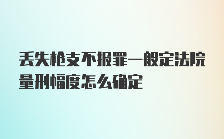 丢失枪支不报罪一般定法院量刑幅度怎么确定