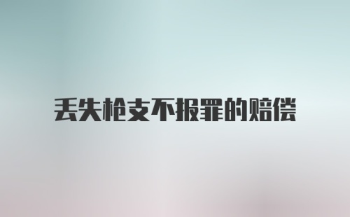 丢失枪支不报罪的赔偿