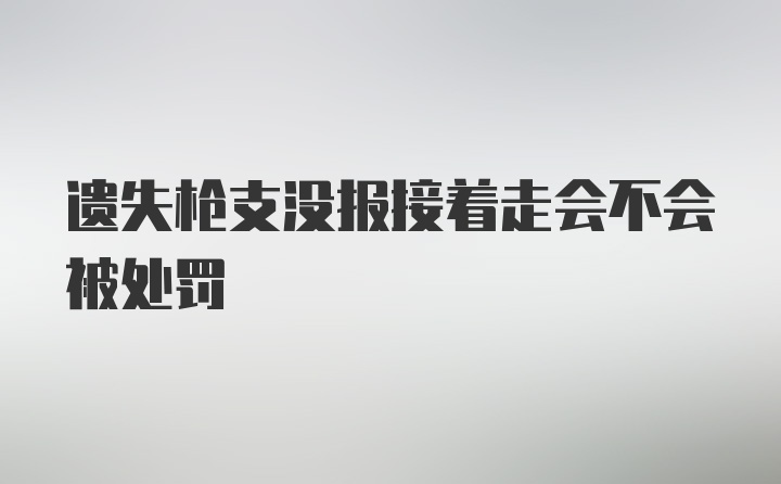 遗失枪支没报接着走会不会被处罚