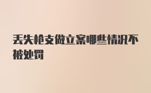 丢失枪支做立案哪些情况不被处罚