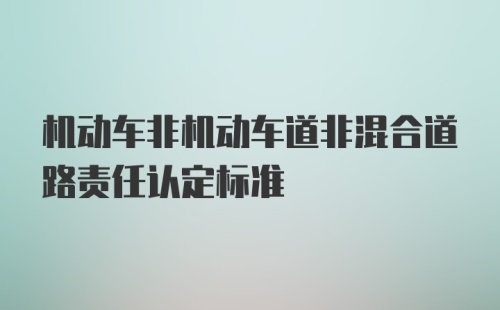 机动车非机动车道非混合道路责任认定标准