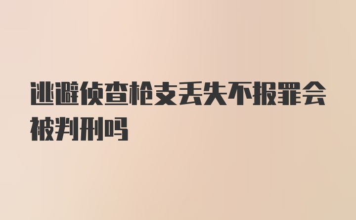 逃避侦查枪支丢失不报罪会被判刑吗