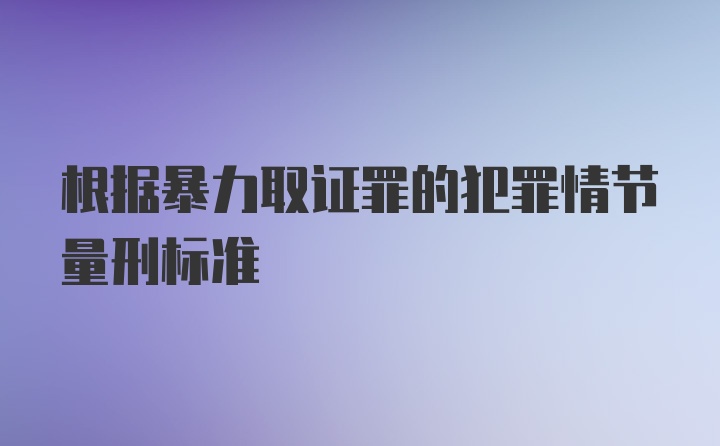 根据暴力取证罪的犯罪情节量刑标准