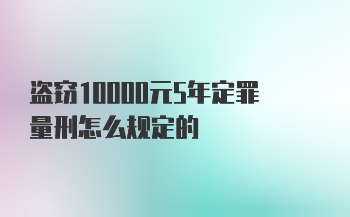 盗窃10000元5年定罪量刑怎么规定的