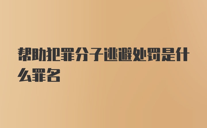 帮助犯罪分子逃避处罚是什么罪名