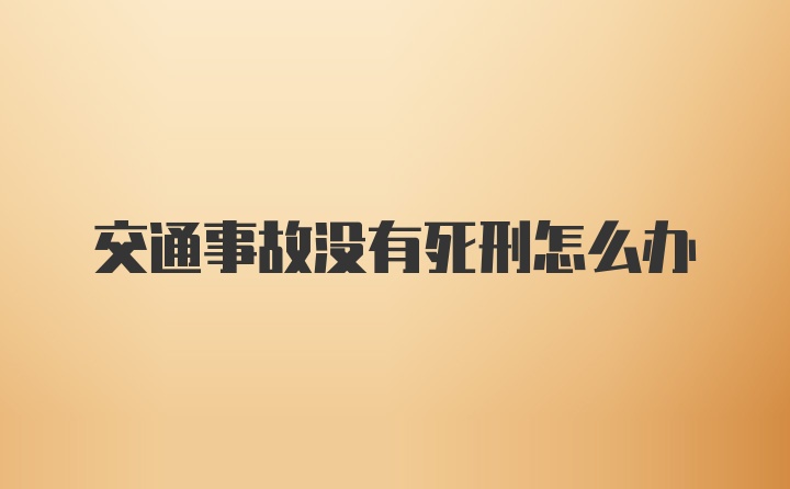 交通事故没有死刑怎么办