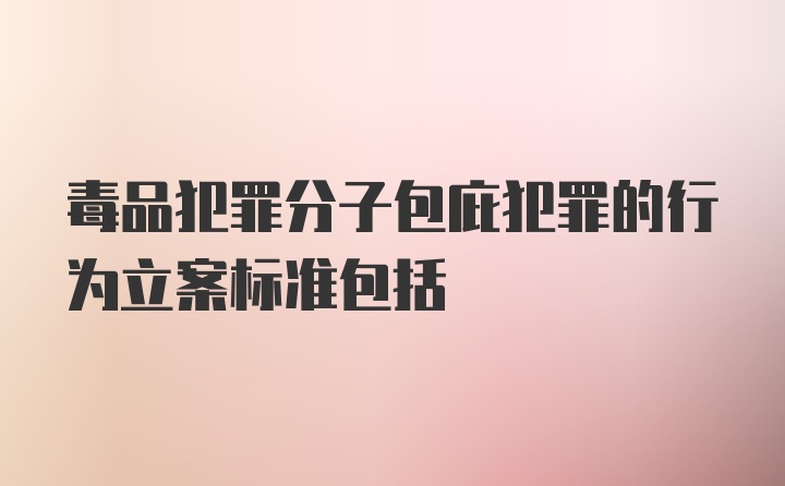 毒品犯罪分子包庇犯罪的行为立案标准包括