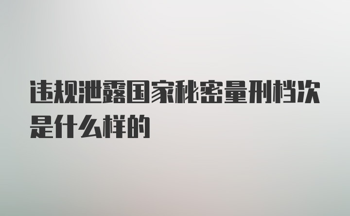 违规泄露国家秘密量刑档次是什么样的