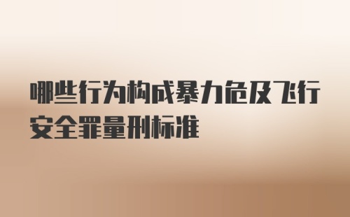 哪些行为构成暴力危及飞行安全罪量刑标准