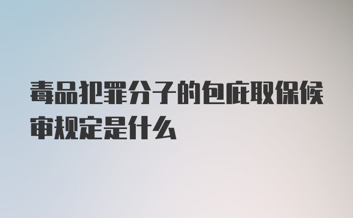 毒品犯罪分子的包庇取保候审规定是什么