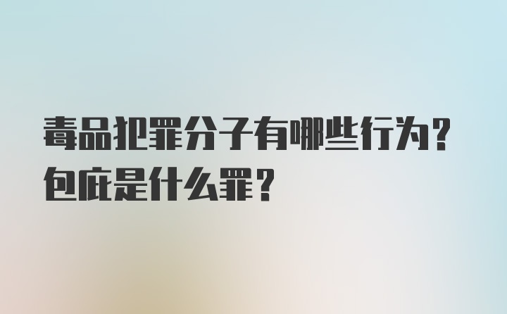 毒品犯罪分子有哪些行为？包庇是什么罪？