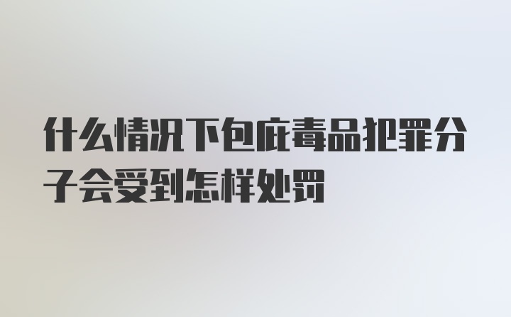 什么情况下包庇毒品犯罪分子会受到怎样处罚