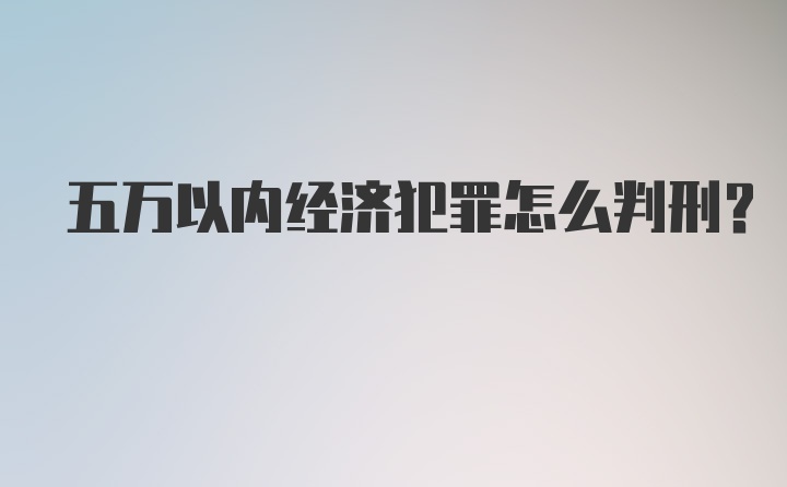 五万以内经济犯罪怎么判刑?