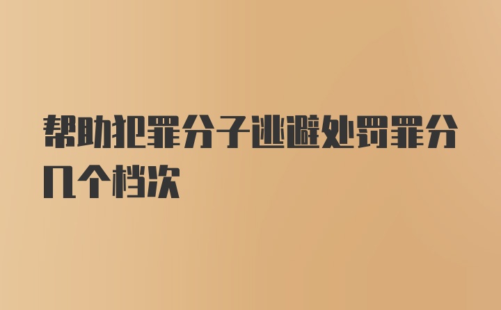 帮助犯罪分子逃避处罚罪分几个档次