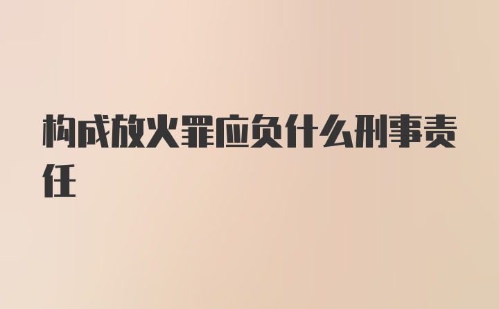 构成放火罪应负什么刑事责任