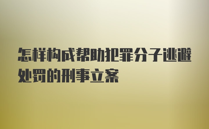 怎样构成帮助犯罪分子逃避处罚的刑事立案