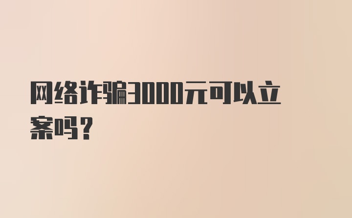 网络诈骗3000元可以立案吗？