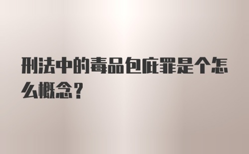 刑法中的毒品包庇罪是个怎么概念？