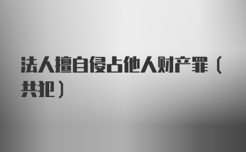 法人擅自侵占他人财产罪（共犯）