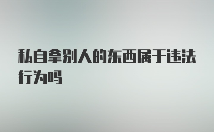 私自拿别人的东西属于违法行为吗