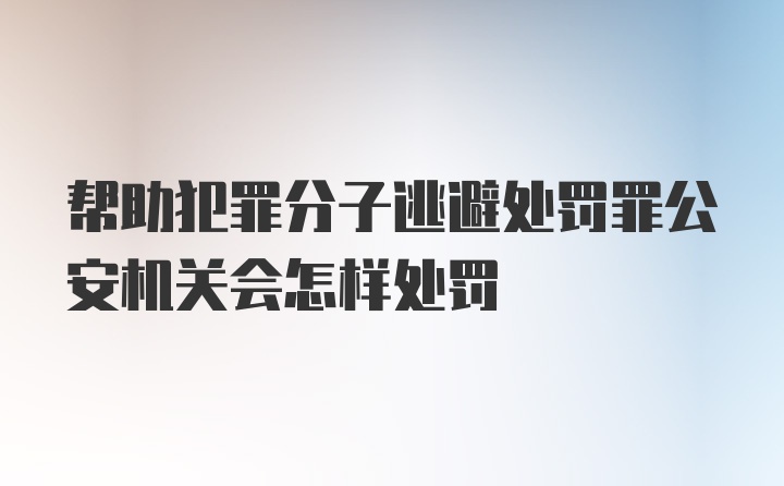 帮助犯罪分子逃避处罚罪公安机关会怎样处罚