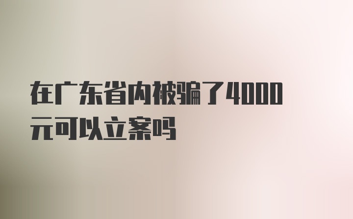 在广东省内被骗了4000元可以立案吗