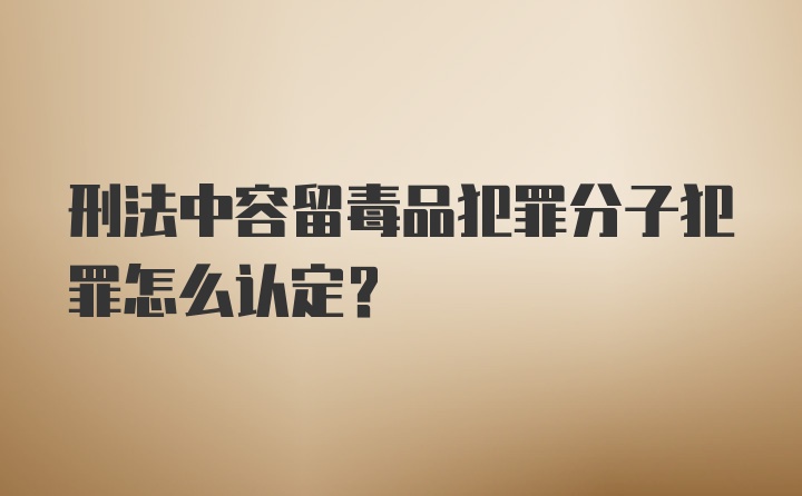 刑法中容留毒品犯罪分子犯罪怎么认定？