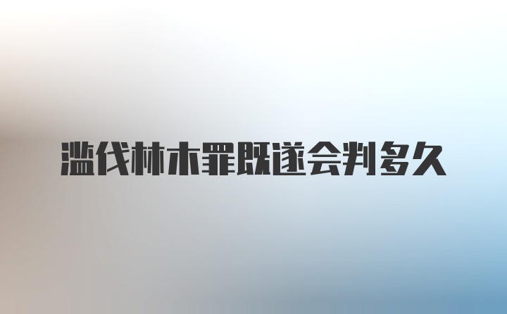 滥伐林木罪既遂会判多久