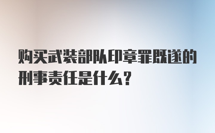 购买武装部队印章罪既遂的刑事责任是什么?