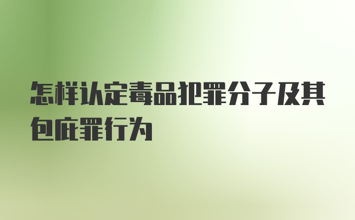 怎样认定毒品犯罪分子及其包庇罪行为