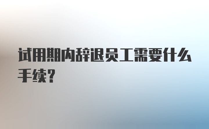 试用期内辞退员工需要什么手续？