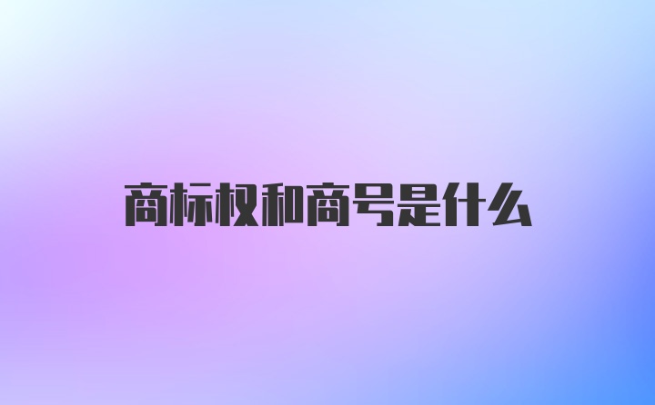 商标权和商号是什么