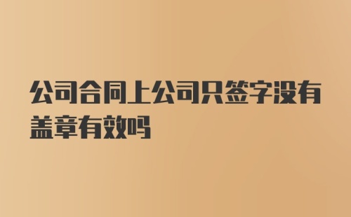 公司合同上公司只签字没有盖章有效吗