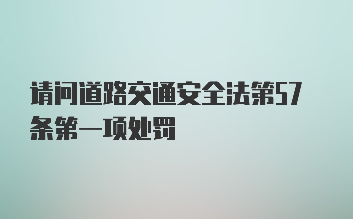 请问道路交通安全法第57条第一项处罚