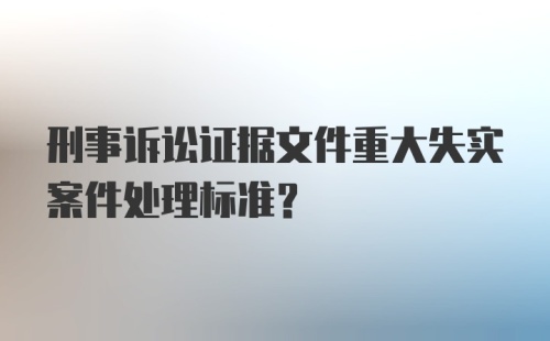 刑事诉讼证据文件重大失实案件处理标准？