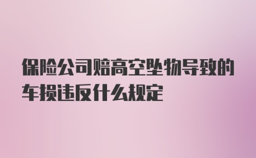 保险公司赔高空坠物导致的车损违反什么规定